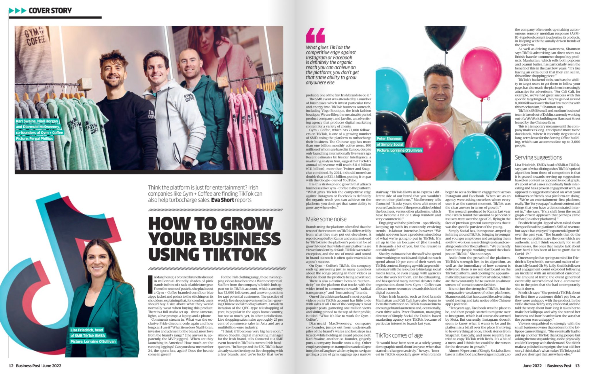 How TikTok is helping businesses to take off — Business Post clipping